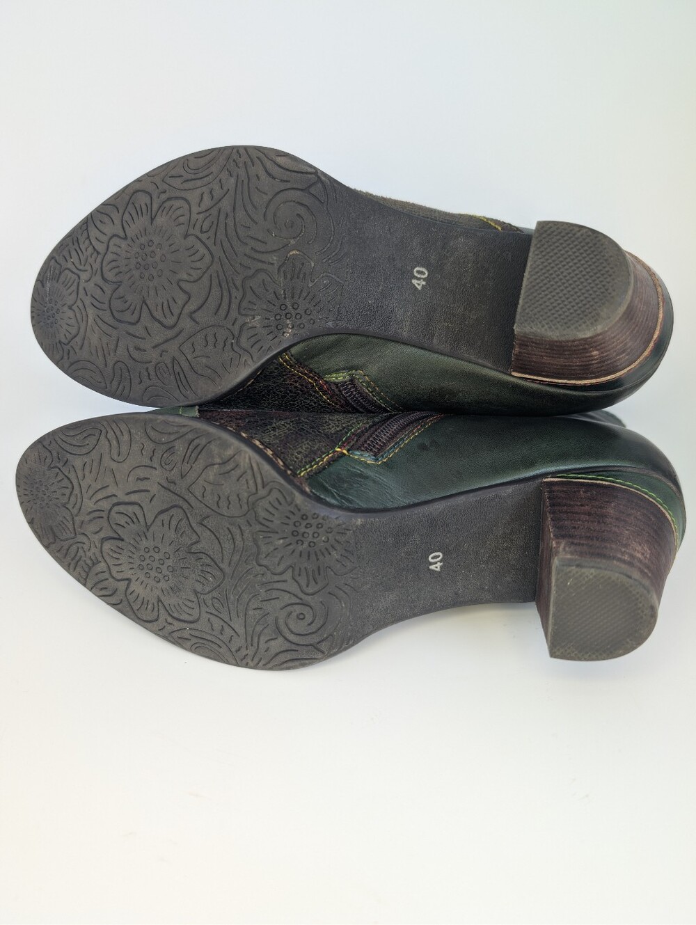 Spring Step L’Artiste Leather Ankle Boots Green Booties Size 8 Read Description! - Picture 12 of 15